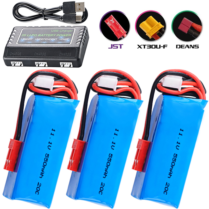 Drone Racing Charger - แบตเตอรี่ Lipo 11.1V 550mAh สำหรับเฮลิคอปเตอร์ควบคุมรีโมต Quadcopter